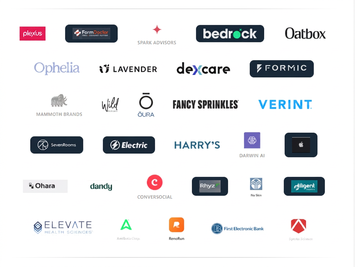 Selected companies whose CEOs and founders Ray has coached.